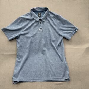 Oakley Polo Shirt Mens Extra Large Blue Regular Fit Golf Performance.